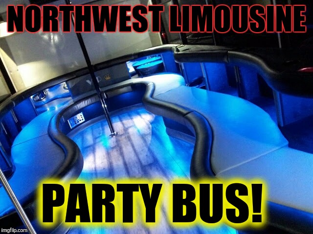 Party Bus | NORTHWEST LIMOUSINE; PARTY BUS! | image tagged in party bus | made w/ Imgflip meme maker