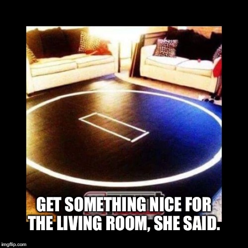GET SOMETHING NICE FOR THE LIVING ROOM, SHE SAID. | image tagged in grappling,bjj,guys | made w/ Imgflip meme maker