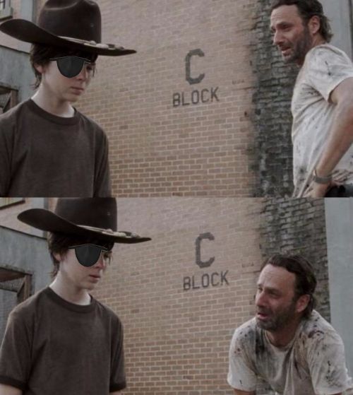 Rick and Carl Eyepatch Blank Meme Template