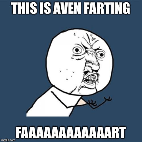 Y U No Meme | THIS IS AVEN FARTING; FAAAAAAAAAAAART | image tagged in memes,y u no | made w/ Imgflip meme maker