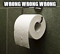 The toilet paper debate | WRONG WRONG WRONG | image tagged in toilet paper | made w/ Imgflip meme maker