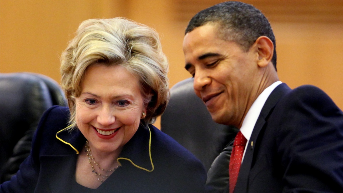 High Quality Obama and Hillary Laughing Blank Meme Template