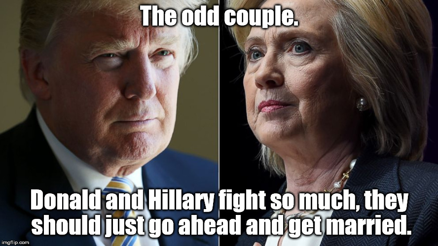 The odd couple. Donald and Hillary fight so much, they should just go ahead and get married. | image tagged in don and hill's mom and pop store | made w/ Imgflip meme maker