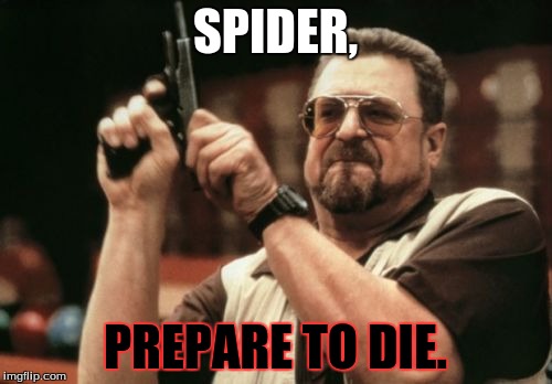 Am I The Only One Around Here Meme | SPIDER, PREPARE TO DIE. | image tagged in memes,am i the only one around here | made w/ Imgflip meme maker