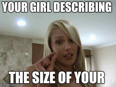 Sexy Small Gap | YOUR GIRL DESCRIBING; THE SIZE OF YOUR | image tagged in sexy small gap | made w/ Imgflip meme maker