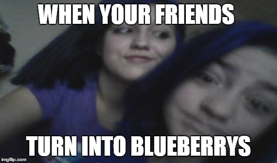 WHEN YOUR FRIENDS; TURN INTO BLUEBERRYS | image tagged in hannah | made w/ Imgflip meme maker