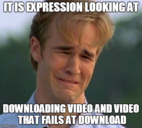 1990s First World Problems Meme | IT IS EXPRESSION LOOKING AT; DOWNLOADING VIDEO AND VIDEO THAT FAILS AT DOWNLOAD | image tagged in memes,1990s first world problems | made w/ Imgflip meme maker