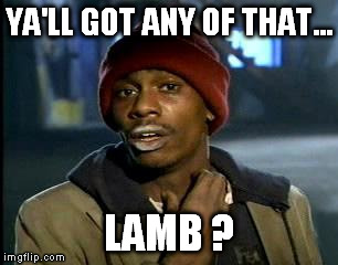 Y'all Got Any More Of That Meme | YA'LL GOT ANY OF THAT... LAMB ? | image tagged in memes,yall got any more of | made w/ Imgflip meme maker
