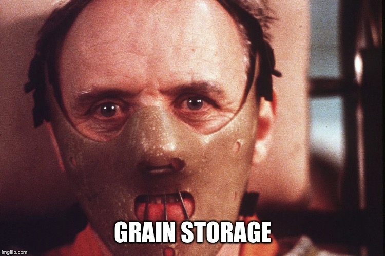 Hannibal Lecter in mask | GRAIN STORAGE | image tagged in hannibal lecter in mask | made w/ Imgflip meme maker
