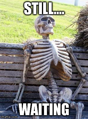 Waiting Skeleton Meme | STILL.... WAITING | image tagged in memes,waiting skeleton | made w/ Imgflip meme maker