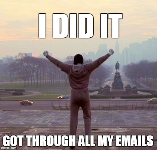 Rocky's Hands | I DID IT; GOT THROUGH ALL MY EMAILS | image tagged in rocky's hands | made w/ Imgflip meme maker