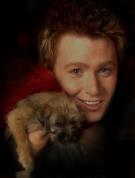High Quality Clay Aiken and a puppy Blank Meme Template