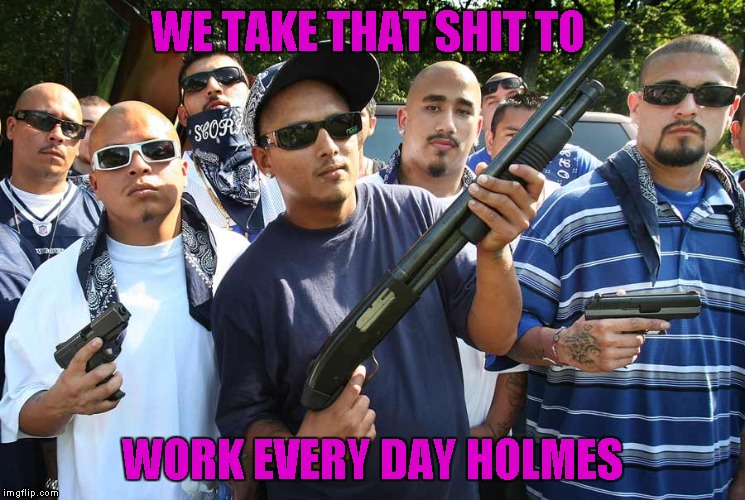 WE TAKE THAT SHIT TO WORK EVERY DAY HOLMES | made w/ Imgflip meme maker