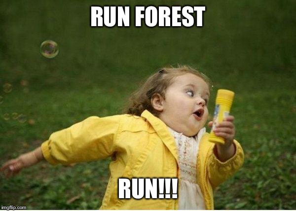 Chubby Bubbles Girl Meme | RUN FOREST; RUN!!! | image tagged in memes,chubby bubbles girl | made w/ Imgflip meme maker