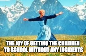 Look At All These | THE JOY OF GETTING THE CHILDREN TO SCHOOL WITHOUT ANY INCIDENTS | image tagged in memes,look at all these | made w/ Imgflip meme maker