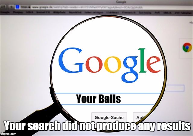 Google search | Your Balls; Your search did not produce any results | image tagged in google search | made w/ Imgflip meme maker