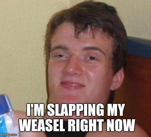 10 Guy Meme | I'M SLAPPING MY WEASEL RIGHT NOW | image tagged in memes,10 guy | made w/ Imgflip meme maker