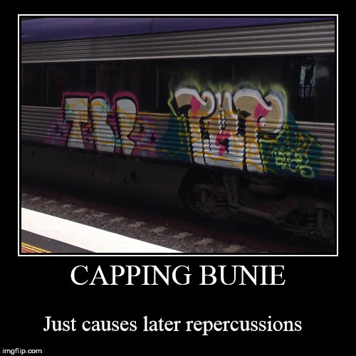 BUNIEHOPS | image tagged in funny,demotivationals,bunie,graffiti,where's the beef,bitches | made w/ Imgflip demotivational maker