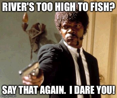 Say That Again I Dare You | RIVER'S TOO HIGH TO FISH? SAY THAT AGAIN.  I DARE YOU! | image tagged in memes,say that again i dare you | made w/ Imgflip meme maker