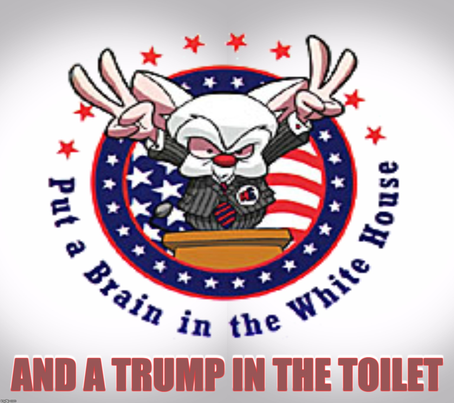 I Gotta Take A Trump | AND A TRUMP IN THE TOILET; AND A TRUMP IN THE TOILET | image tagged in trump,presidential race,2016,pinky and the brain,conservative,election | made w/ Imgflip meme maker