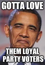 GOTTA LOVE THEM LOYAL PARTY VOTERS | made w/ Imgflip meme maker