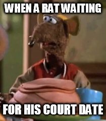 Once a rat always a rat | WHEN A RAT WAITING; FOR HIS COURT DATE | image tagged in that look | made w/ Imgflip meme maker