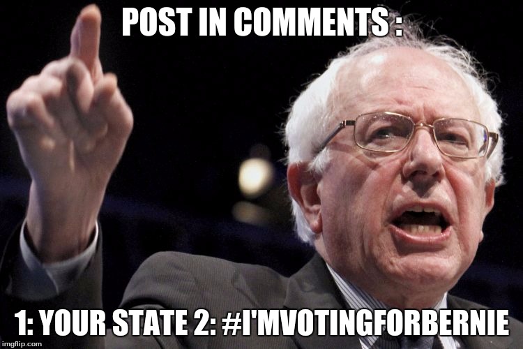 Bernie Sanders | POST IN COMMENTS :; 1: YOUR STATE
2: #I'MVOTINGFORBERNIE | image tagged in bernie sanders | made w/ Imgflip meme maker
